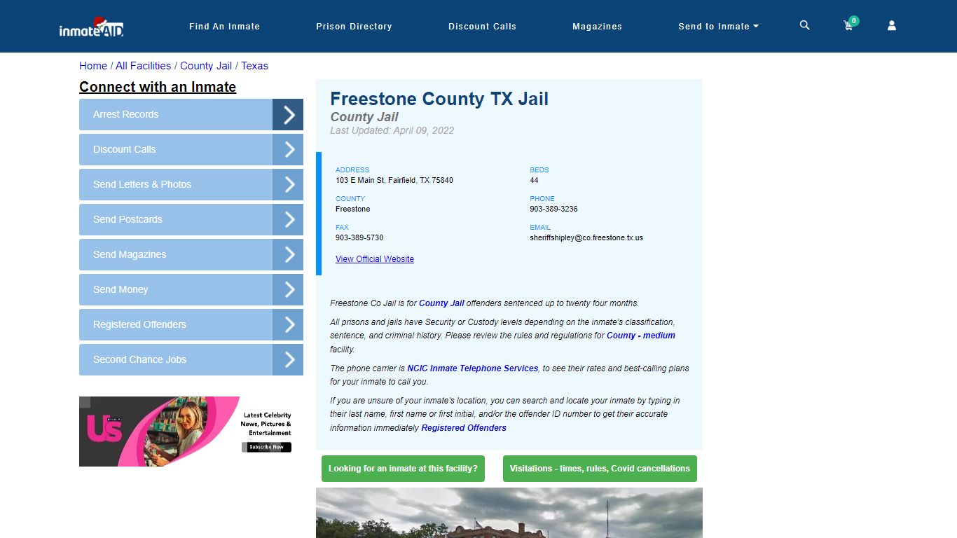 Freestone County TX Jail - Inmate Locator - Fairfield, TX